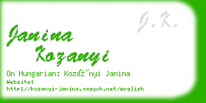 janina kozanyi business card